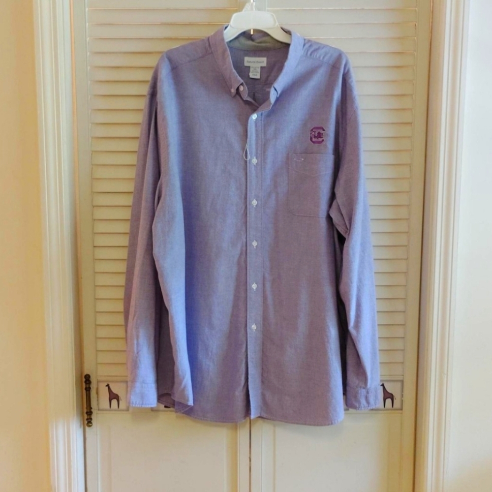 South Carolina Gamecocks Lavender Casual Button-Down Shirt